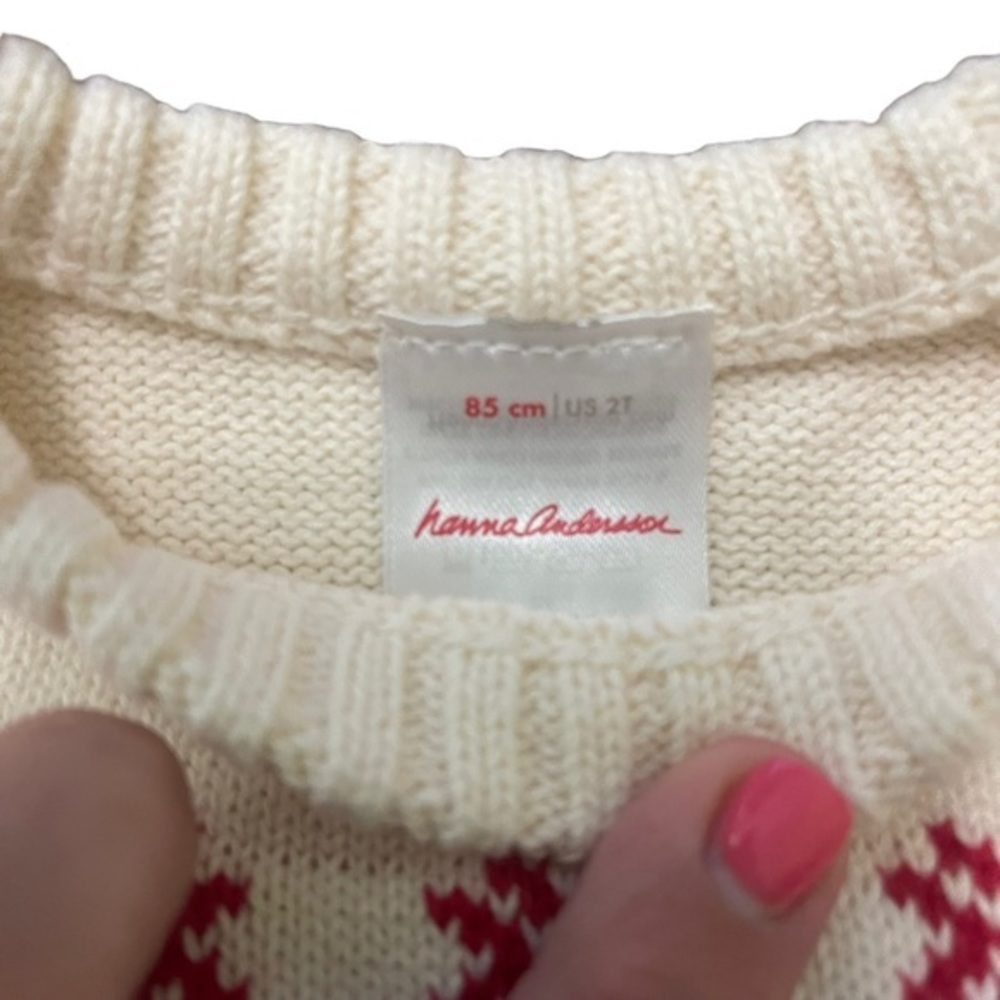 NWT Hanna Andersson knit reindeer Christmas sweater size 2T (85). - Picture 3 of 4